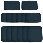Set di 14 Fodere per Cuscini Divano da Giardino ¨C zephmum ¨C Blu, 6 Fodere per Seduta e 8 per Schienale