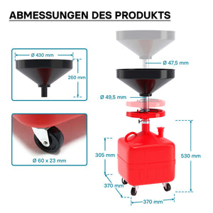 Recuperatore olio esausto con serbatoio di raccolta 35L Carrello per recupero olio