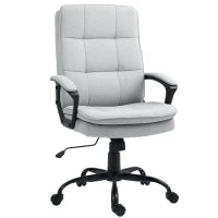 Sedia da Ufficio Ergonomica con Schienale Alto, Altezza Regolabile e Dondolo, Grigio