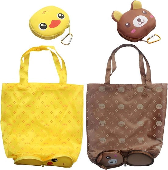 2 pezzi di Borse da Shopping pieghevoli - Borse da Spiaggia pieghevoli per Donne - Borsa Tote impermeabile - Borsa Shopper riutilizzabile e portatile lavabile per uso quotidiano