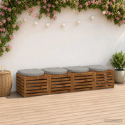 Cuscini per Sedia in 4 Pezzi 4 pz 100% Poliestere Grigio 945329