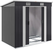 ® Casetta da Giardino Capanno Attrezzi Giardinaggio in Metallo 2m² con Fondamenta 200x125x180cm Porta Scorrevole Casetta per Attrezzi verde Capanna da Esterno 4m³