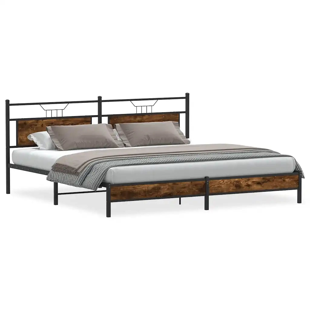 Giroletto senza Materaso in Metallo Rovere Fumo 193x201 cm 3325107