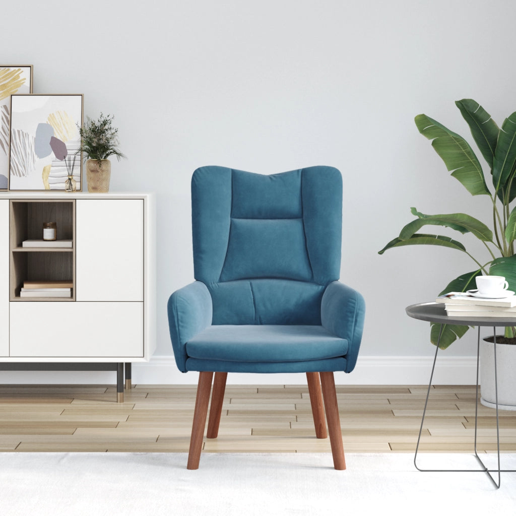 Poltrona rilassante  in velluto blu
