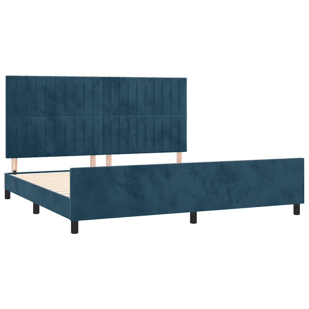 Giroletto senza Materasso Blu Scuro 200x200 cm in Velluto