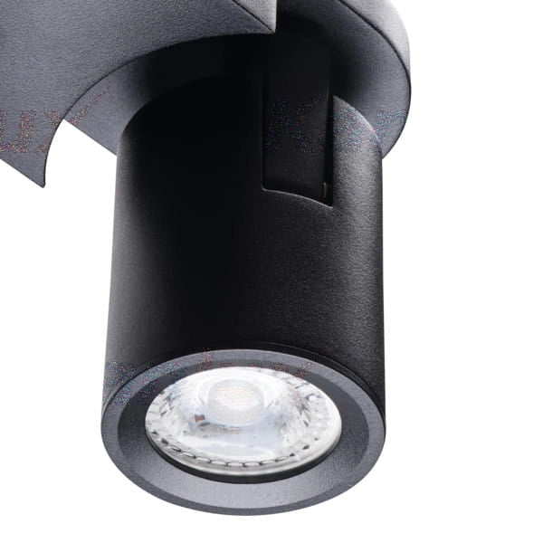 Plafoniera Kanlux Laurin 29127 3 luci GU10 nera alluminio