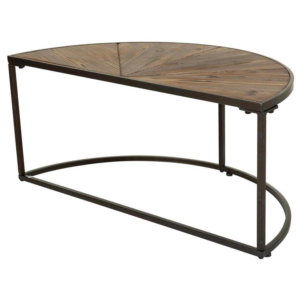 Tavolino da salotto set 2 pezzi in legno e metallo marrone 91x45,5x40,5