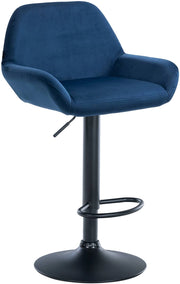 Sgabello Braga in velluto blu,nero
