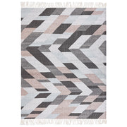 Tappeto di iuta multicolore 160 x 230 cm fatto a mano con nappe stile boho soggiorno camera da letto