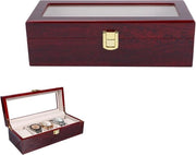 Scatola in Legno 5 Righi Orologio Porta Oggetti con Finestra Translucida - Scatola Porta Oggetti Antiscivolo.