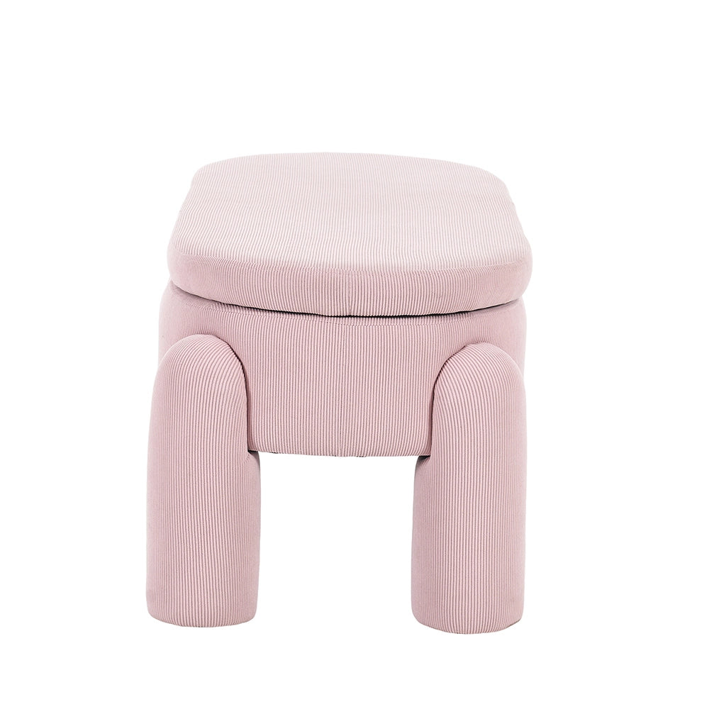 Panca-Xylo-Chenilla rosa legno massello con spazio