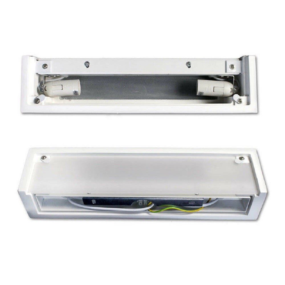 Trade Shop - Applique Parete In Gesso Rettangolare Doppia Emissione E14 Verniciabile Ip20 E06 -