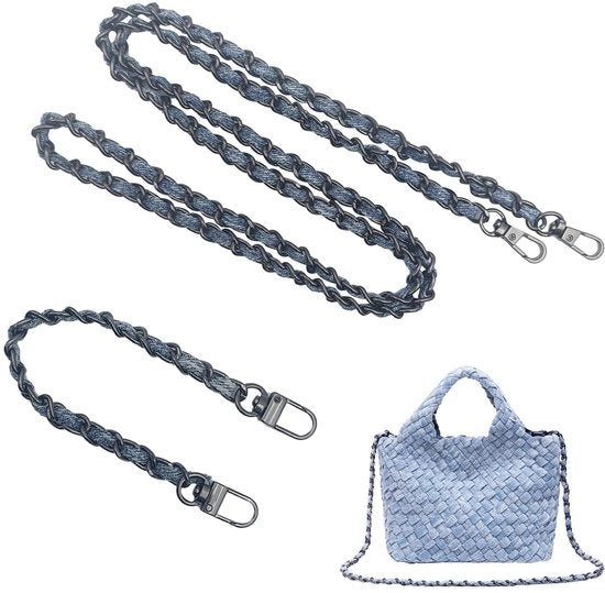 Cinturino per borsa 2 pezzi - Cinturino metallico per borsa - Cinturino moda in denim - Cinturino da spalla - Cinturino da tasca - Larghezza 25cm/120cm