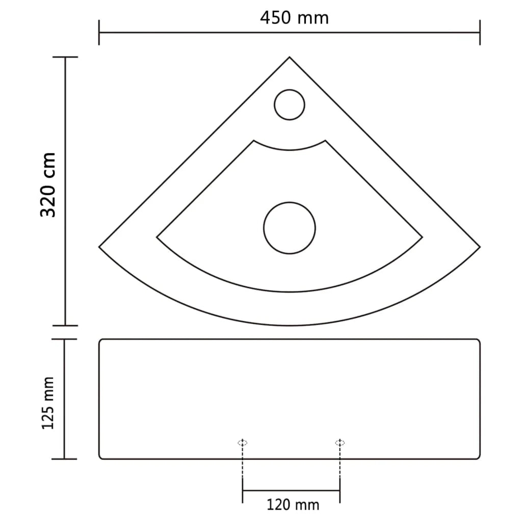 Lavabo da bagno con foro per troppopieno/rubinetto 45 x 32 cm ceramica nera 02_0002499