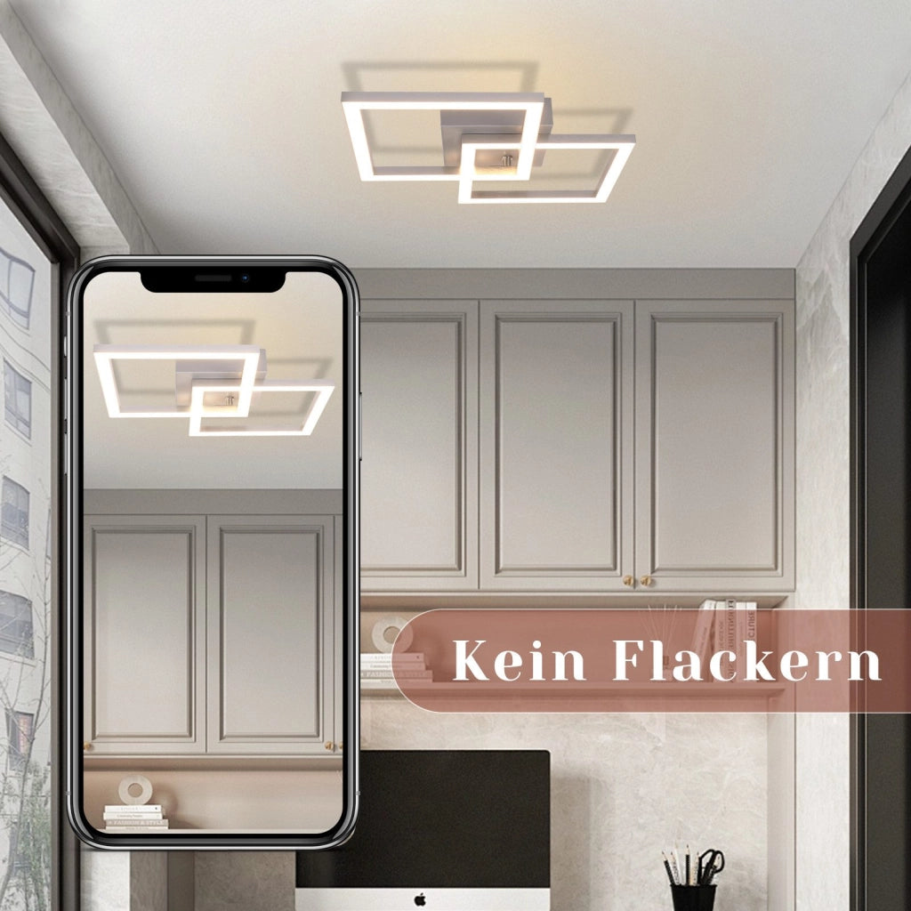 ZMH Lampada da soffitto plafoniera LED moderna argento 24W per camera letto interni
