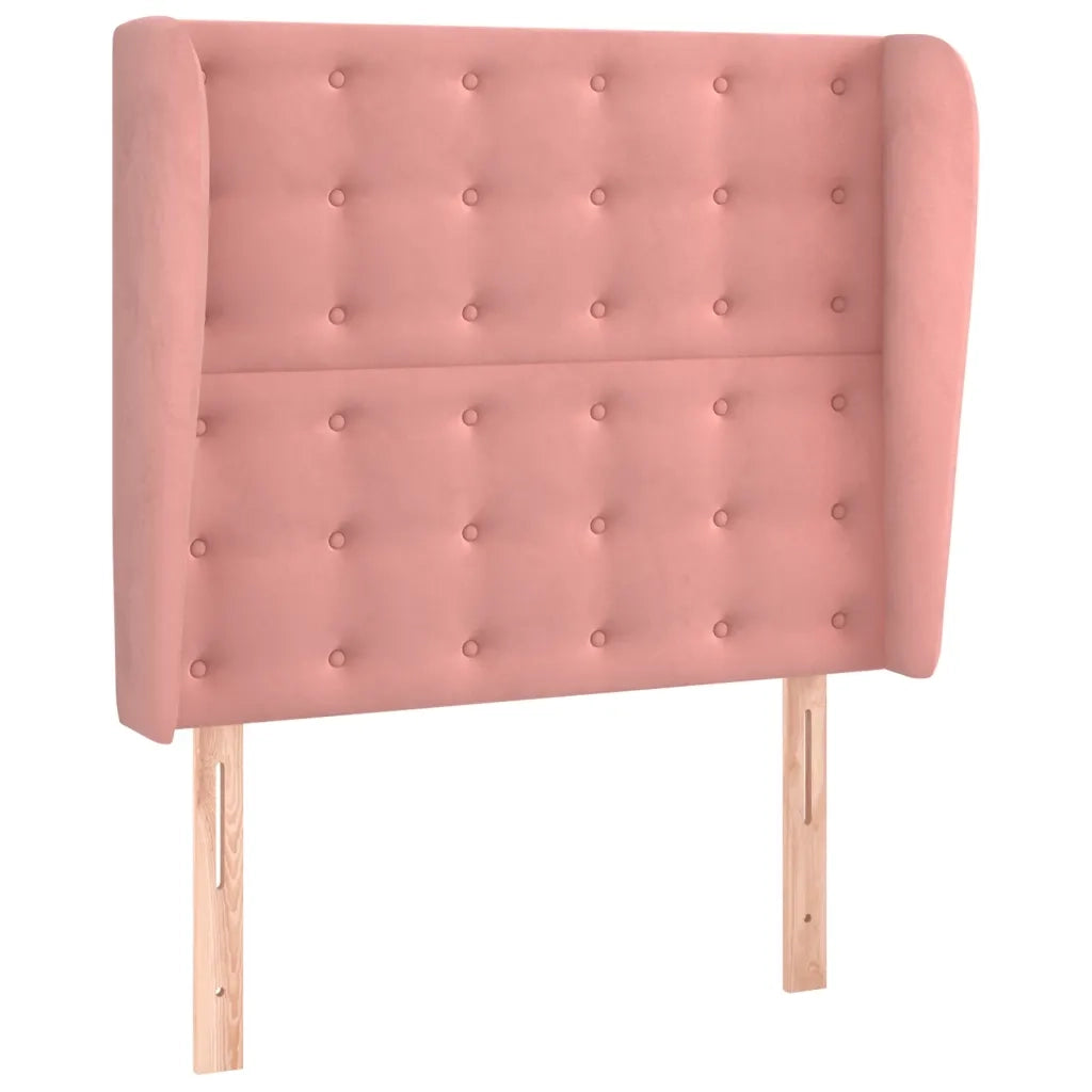 Testiera ad Orecchio Rosa 83x23x118/128 cm in Velluto 3118425