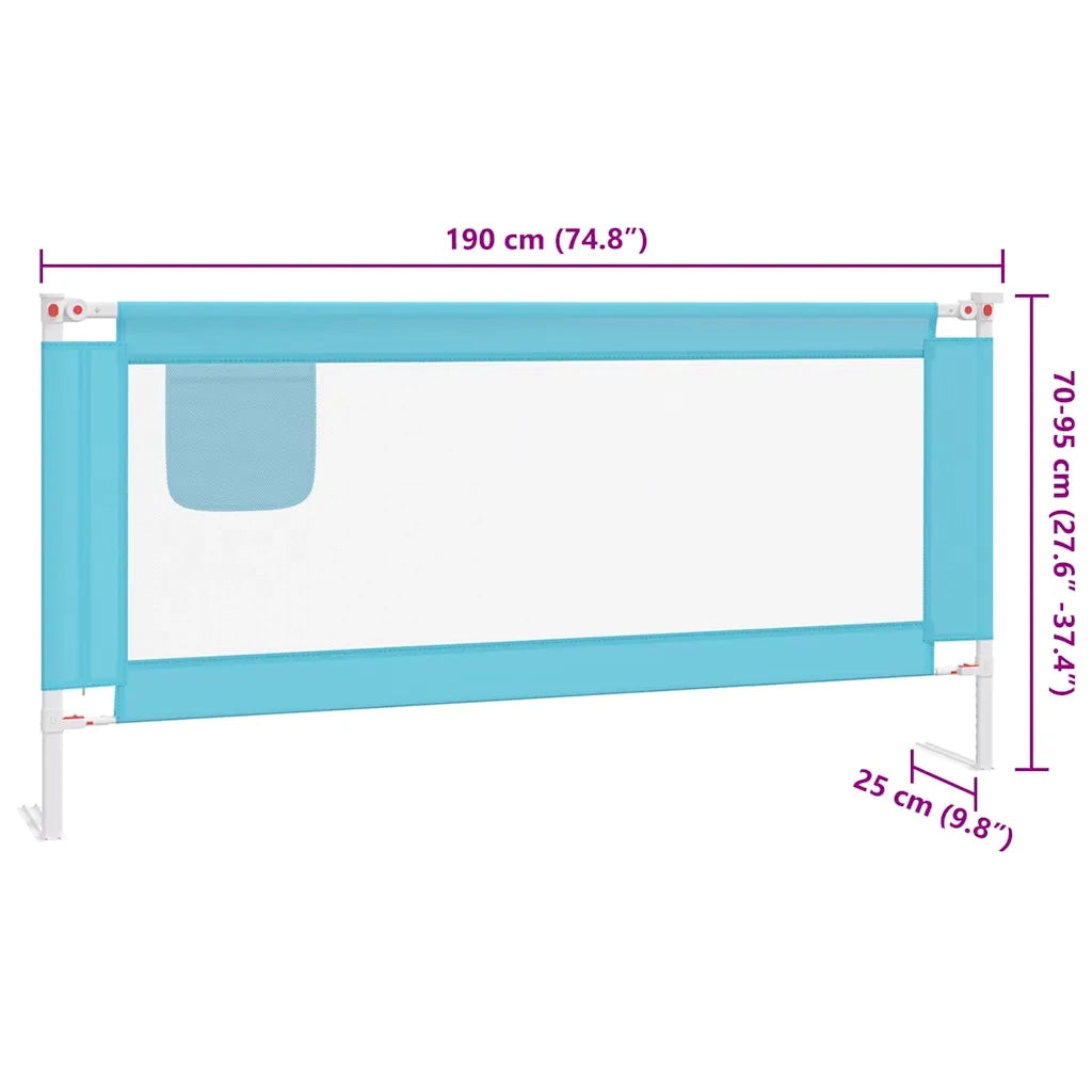 Sponda Letto di Sicurezza per Bambini Blu 190x25 cm in Tessuto CFW1956789