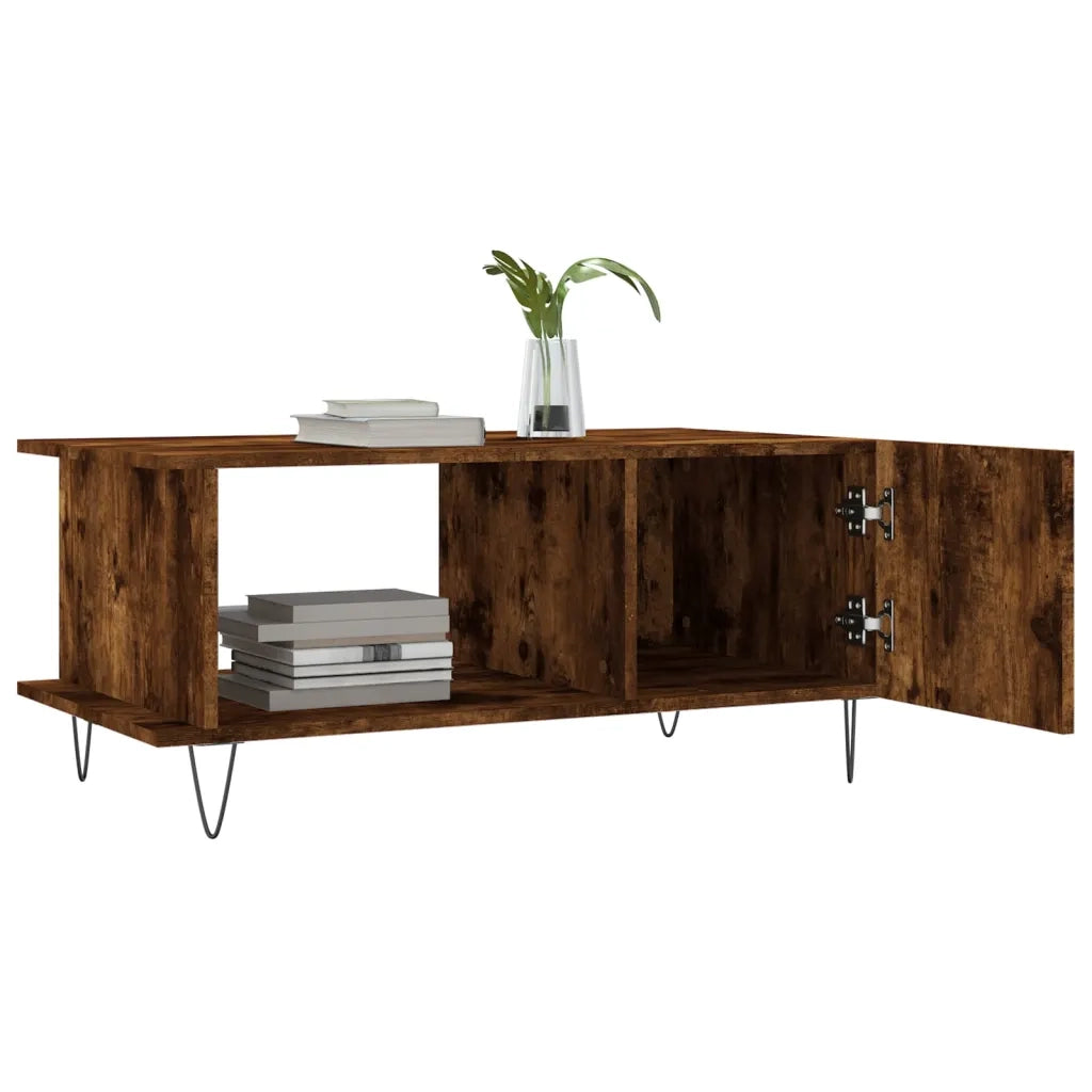 Tavolino da Salotto Rovere Fumo 90x50x40cm in Legno Multistrato 829489