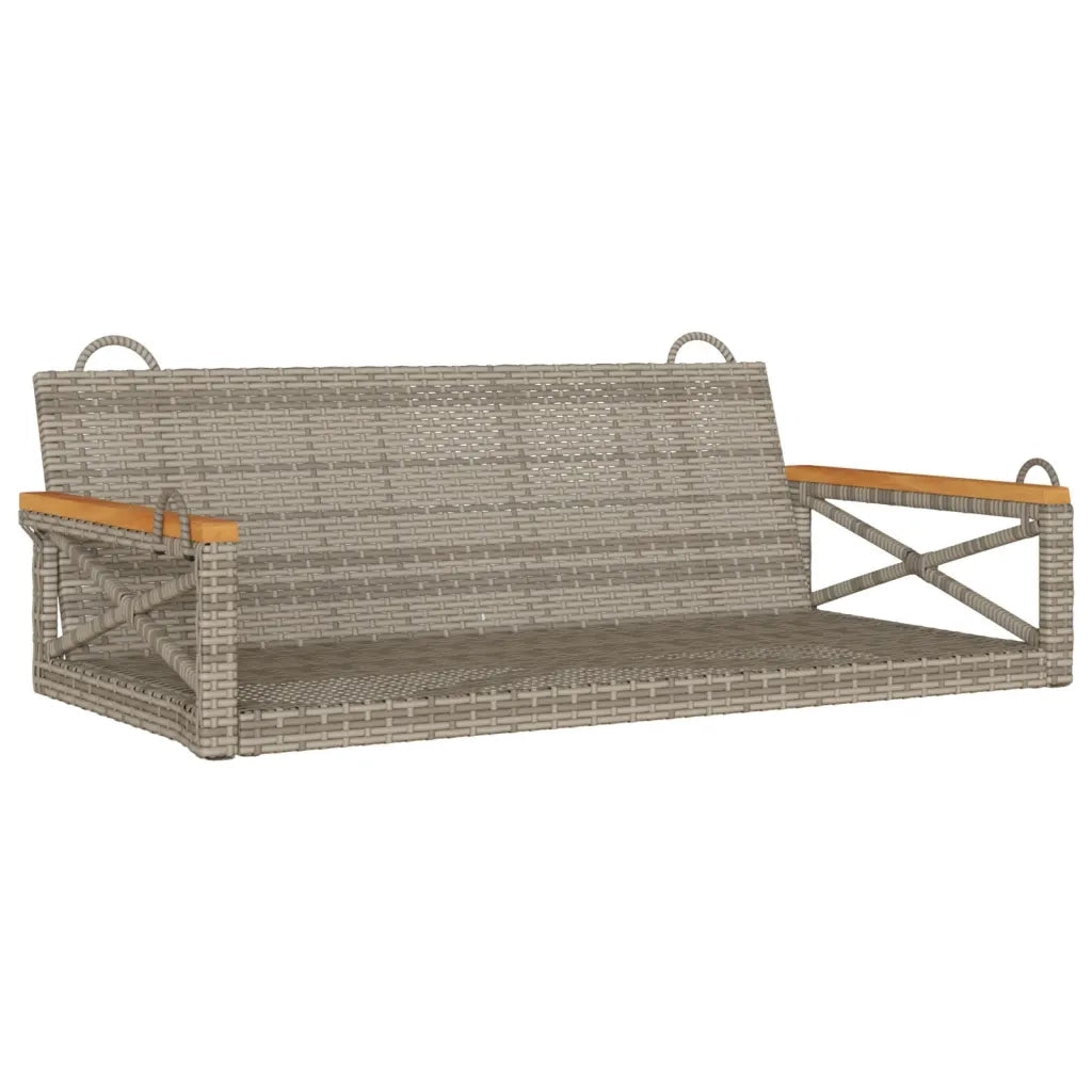Panca da Giardino | Panchina Dondolo Grigia 109x62x40 cm in Polyrattan