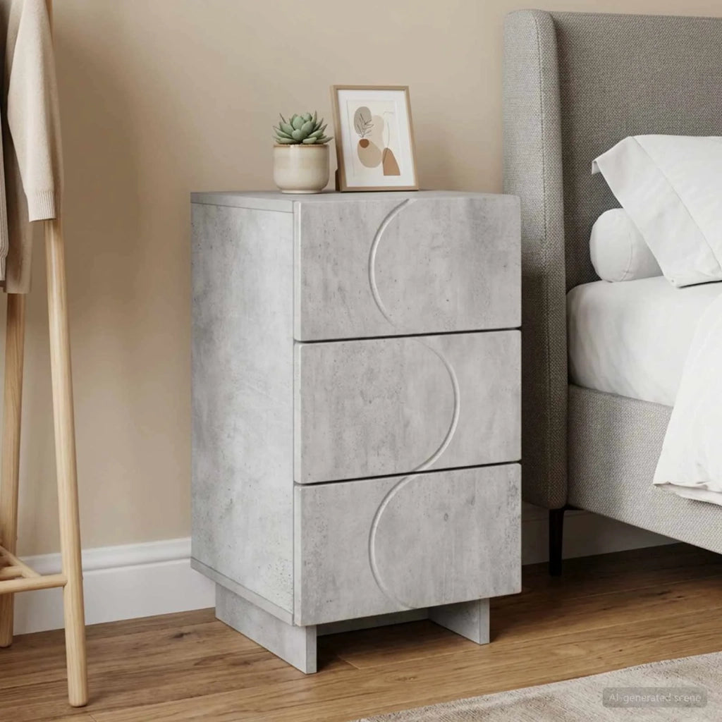 Armadio da Notte Grigio Cemento 33,5 x 34,5 x 60 cm 8011429