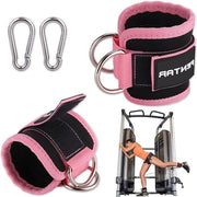 Cinturini di resistenza per macchina per esercizi - cinturini di resistenza per allenamento comodi - due anelli D - cinturino di attrito - rosa