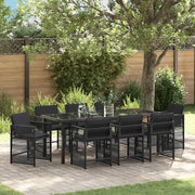 Set da Pranzo per Giardino 9 pcs Nero polyrattan 3380776