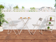 SET BISTRO PIEGHEVOLE 3 PEZZI 60x60x73 cm Acciaio Beige