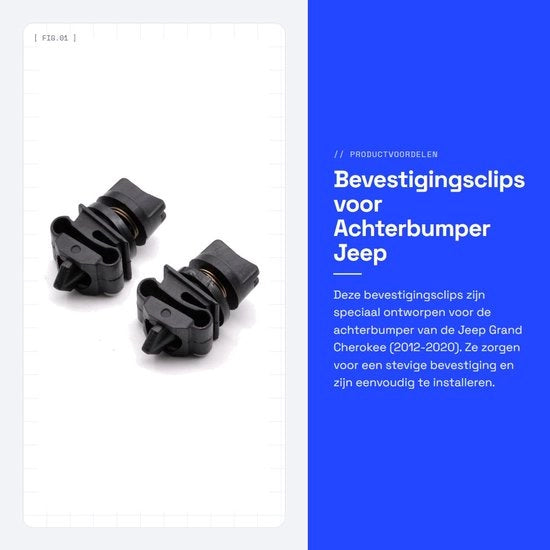 Clip di fissaggio - Onderdeel 68158192AA - Adatto per Jeep Grand Cherokee 2012-2020 - Alta qualità - Sostituzione diretta - Funzionalità affidabile