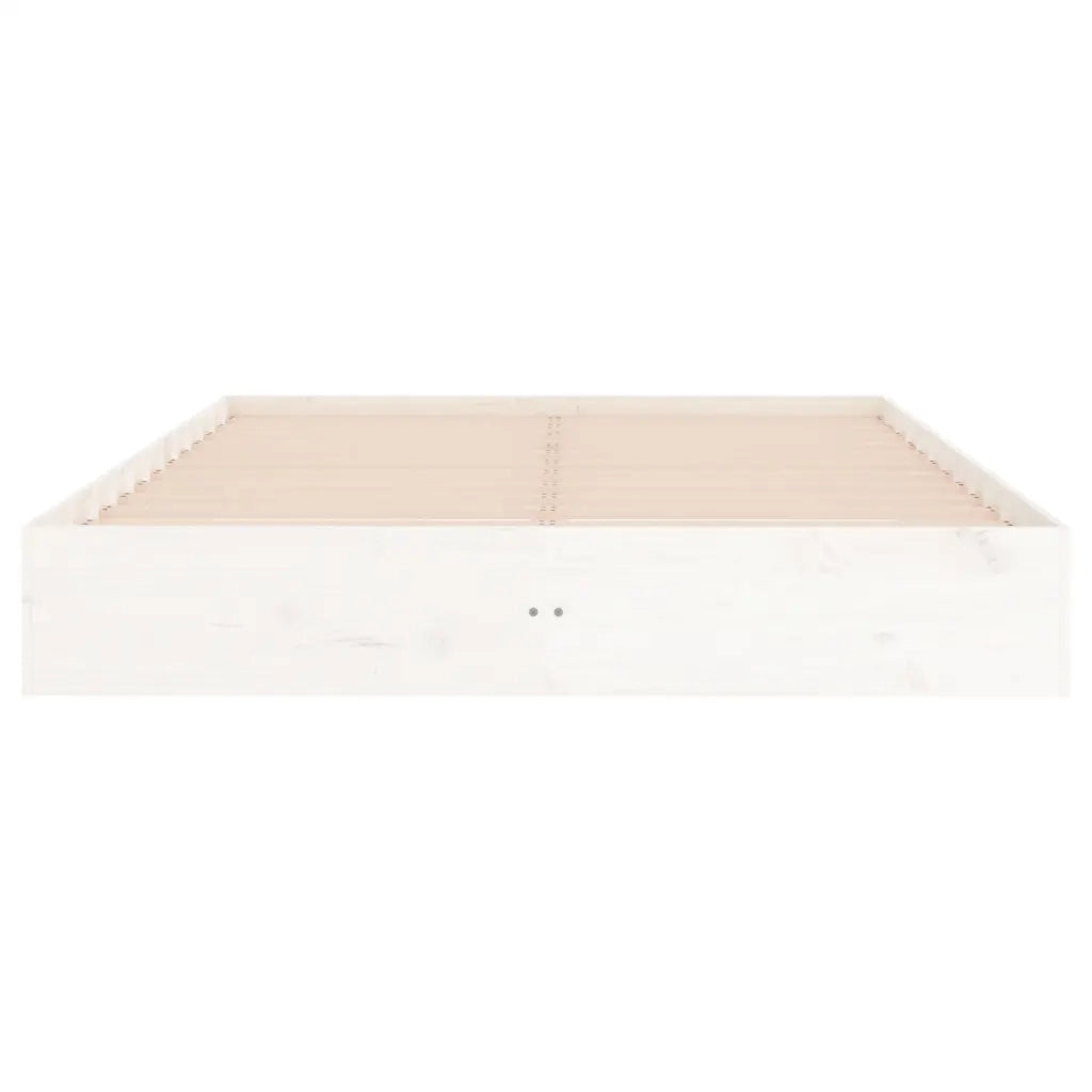 Giroletto-Struttura Letto Bianco in Legno Massello 200x200 cm 702770