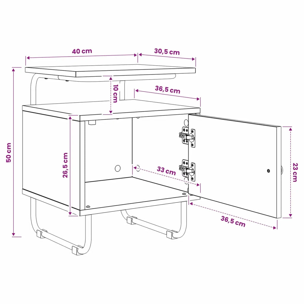 Armadio da Notte Sonoma grigio Legno ingegnerizzato 8007641