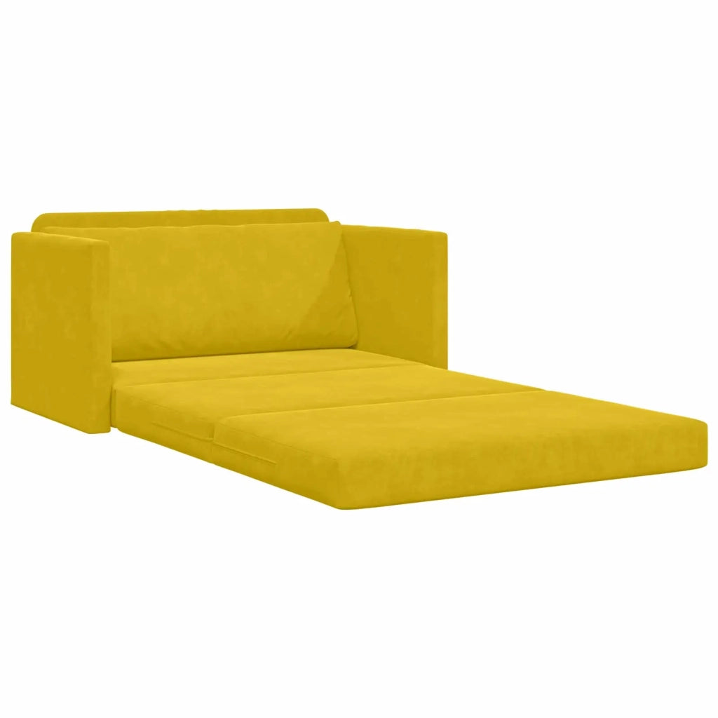 Divano letto Giallo girasole 124 x 71 x 78 cm Velluto 4106707