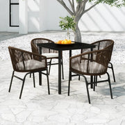 Set Mobili da Pranzo per Giardino 5 pz Marrone cod mxl 38729