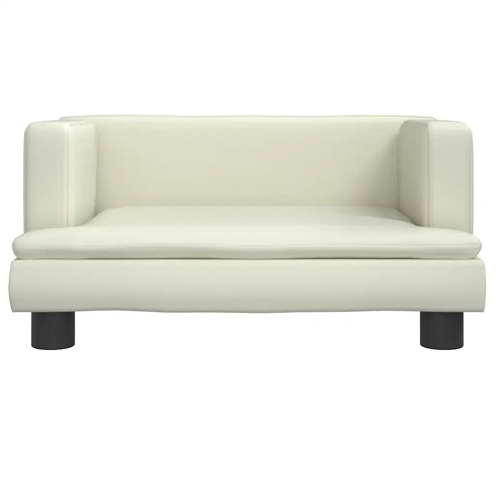 Divano per Bambini Crema 60x40x30 cm in Similpelle