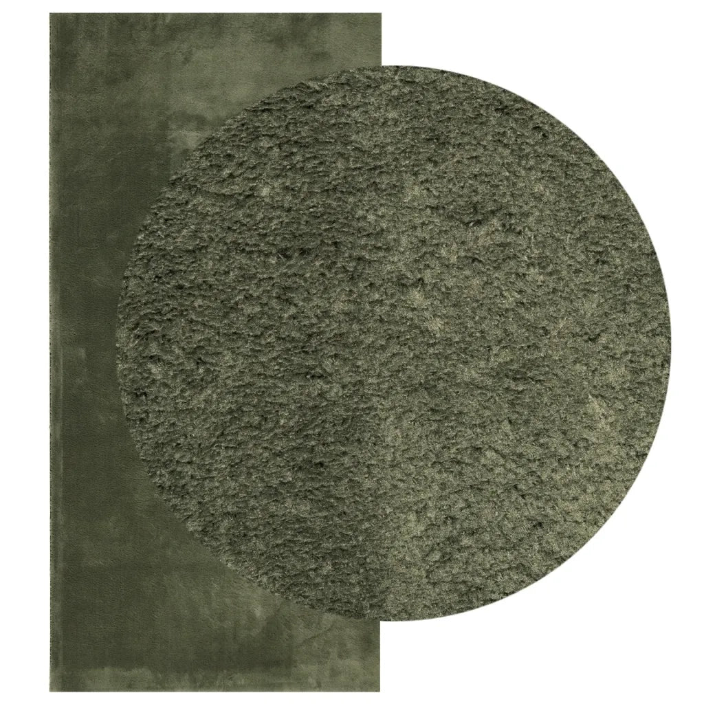 Tappeto Pelo Corto HUARTE Morbido Lavabile Verde Bosco 375093