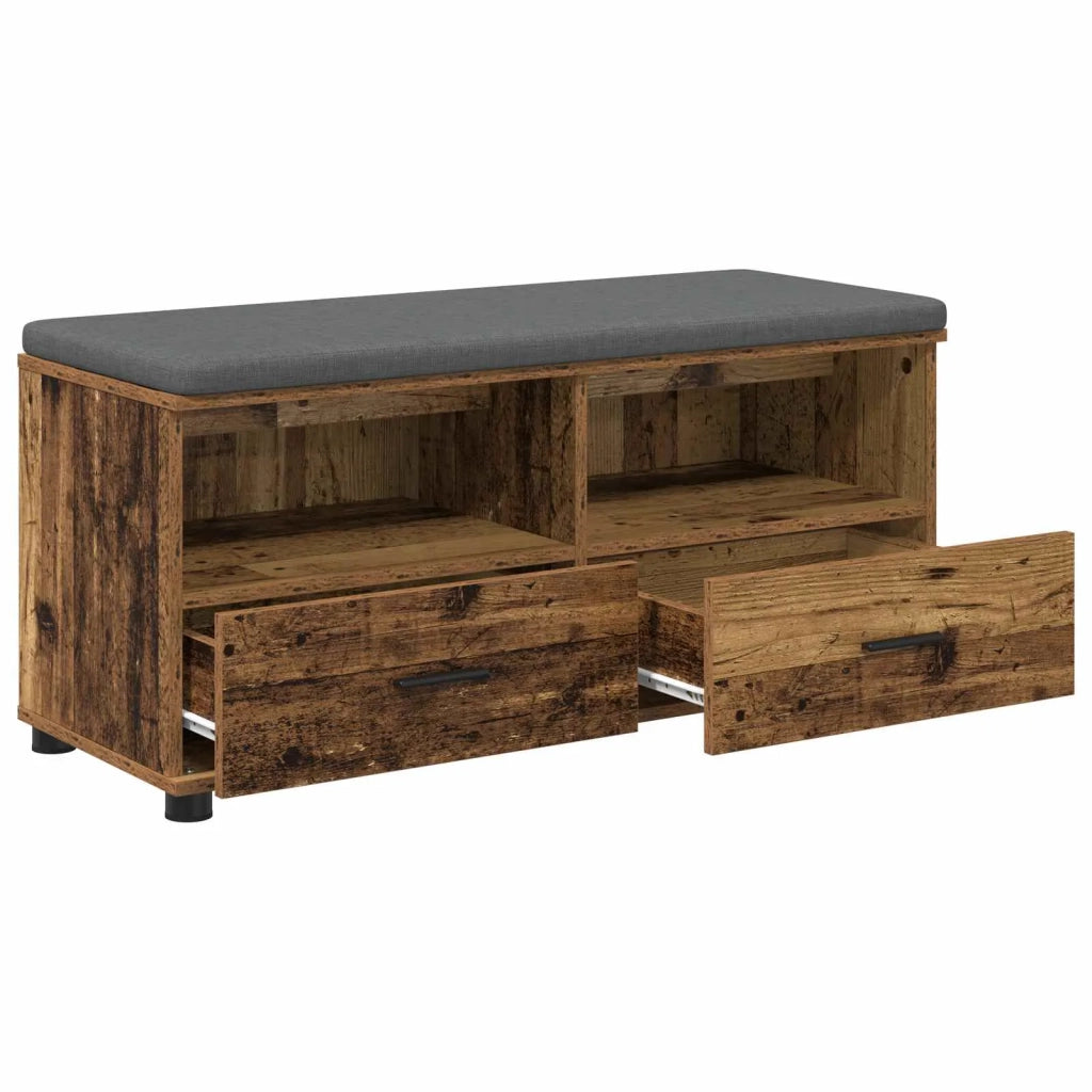 Panca per ingresso con cuscino Legno vecchio 100 x 38 x 46 cm 891470