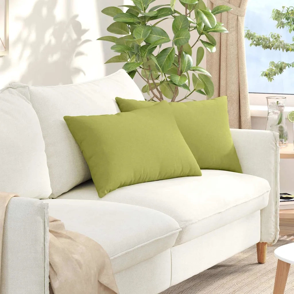 Cuscini da Divano 2 pz-Set di 2 Cuscini per Sofa Verde chiaro 60 x 40 cm Tessuto