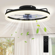 Ventilatore a Soffitto in Acciaio e Plastica con Luce LED Regolabile, Telecomando, Timer, 6 Velocit¨¤, Nero