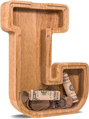 Scatola di risparmio in legno grande personalizzabile con lettere dell'alfabeto per bambini - compleanno e festa - 229 cm