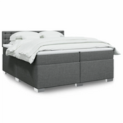 Giroletto a Molle con Materasso Grigio Scuro 200x200 cm Tessuto 3286010