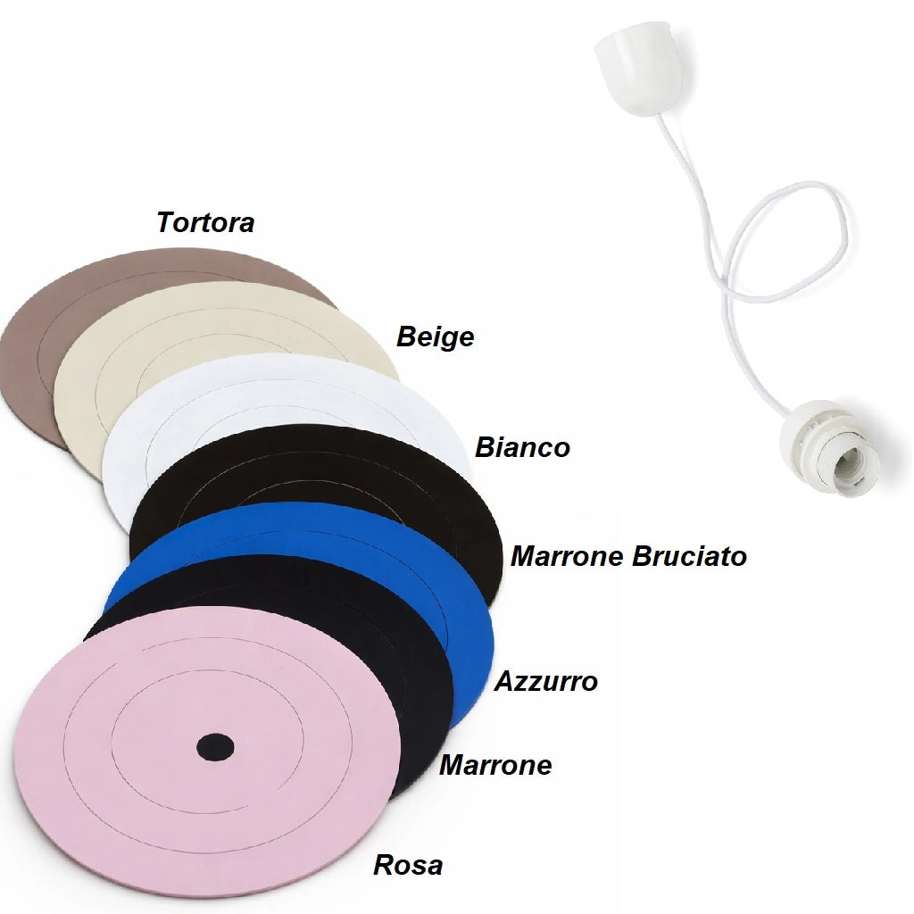 Lampadario Sospensione Metallo Taglio Laser 40 cm 1 luce  E27 Tortora