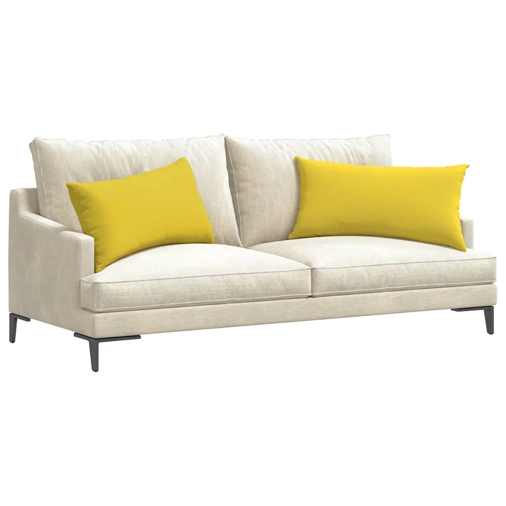 Cuscini da Divano 2 pcs Giallo Chiaro 80 x 40 cm Tessuto