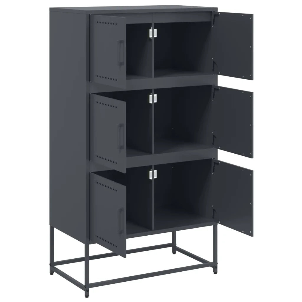 Credenza | Madia | Buffet da pranzo | Armadio da pranzo Antracite 68,5x38,5x123,5 cm in Acciaio