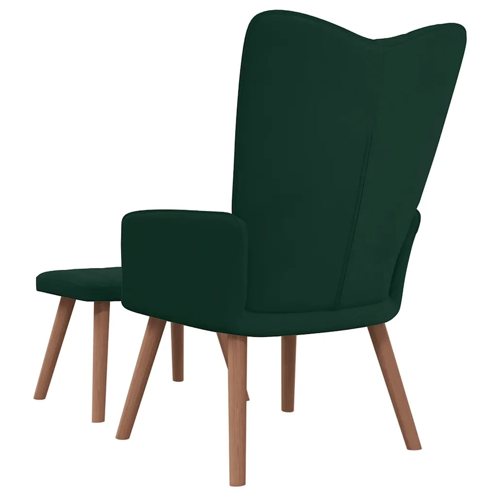 Poltrona Relax con Poggiapiedi Verde Scuro in Velluto 327668