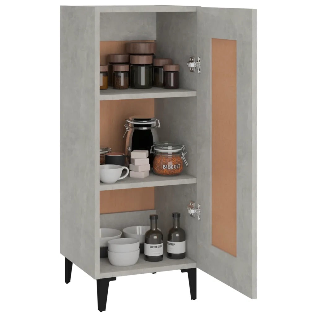 Credenza Grigio Cemento 34,5x34x90 cm in Legno Multistrato 812424