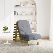 Divano Letto Futon con Materasso 60x206x11cm Pino Impregnato