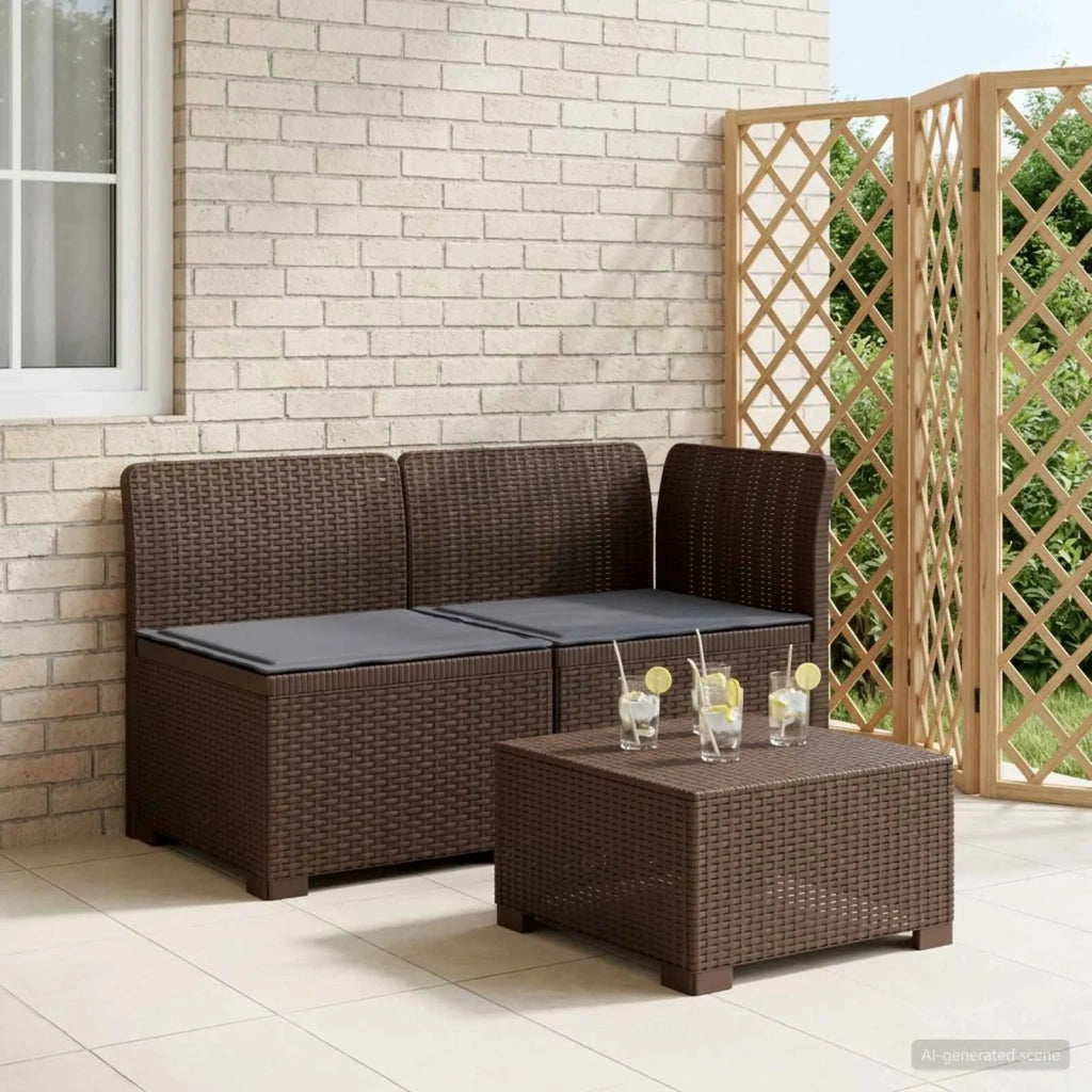 Divano da Giardino a 2 Posti con Cuscini Aspetto Rattan PP 8011931