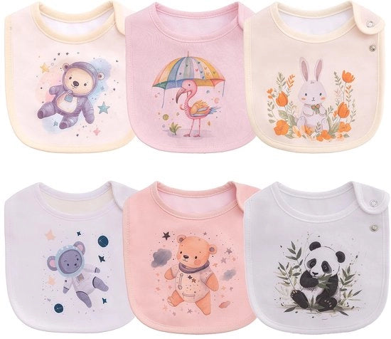 Set di 6 pannoloni in cotone impermeabili per bambini, adatti a ragazze e ragazzi, con chiusura a pressotto, per evitare perdite.