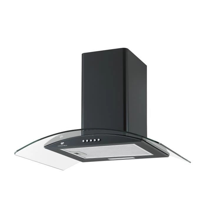 Cappuccio decorativo di Edison Continental - L60 cm - nero e vetro