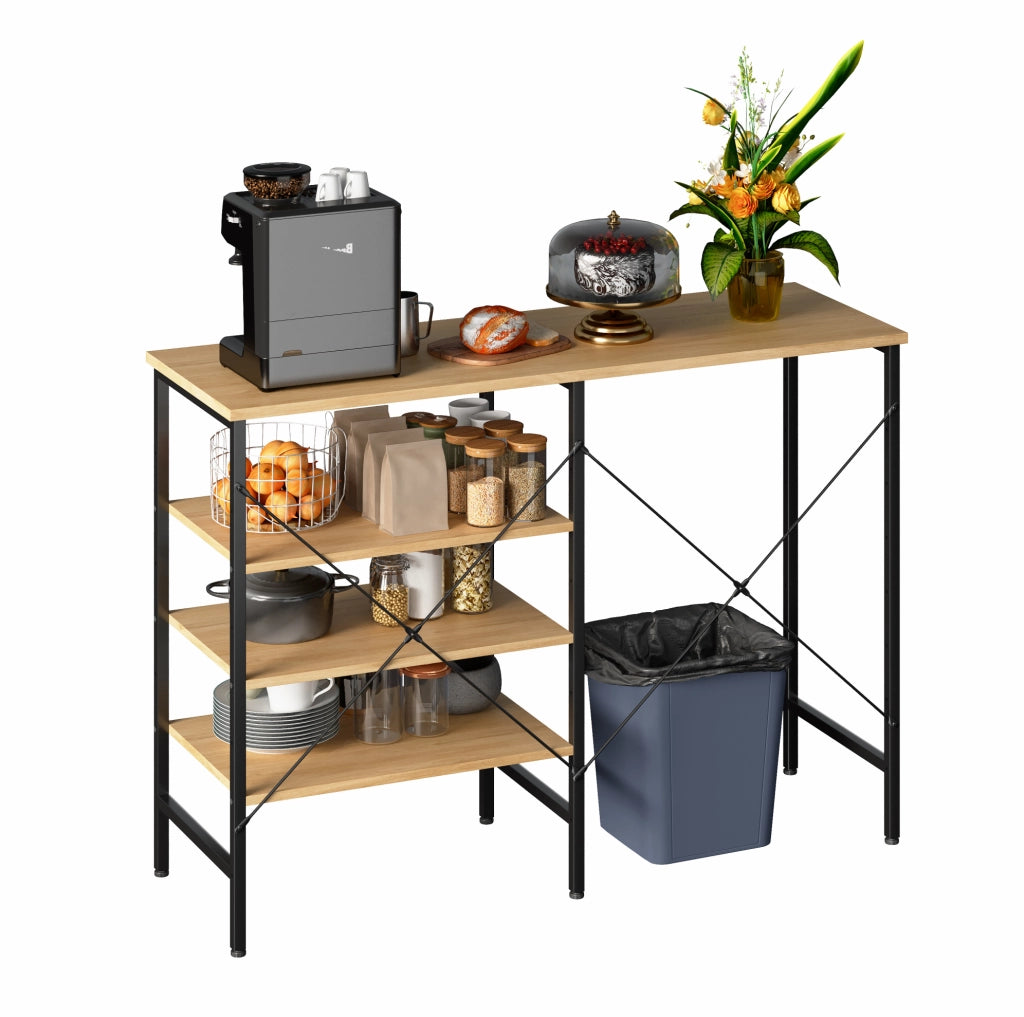 Tavolo organizer modulare in MDF e metallo nero
