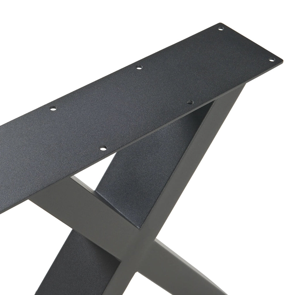 Set di 2 gambe per tavolo da arredamento dal design moderno 42 x 40 cm in acciaio nero 03_0009686